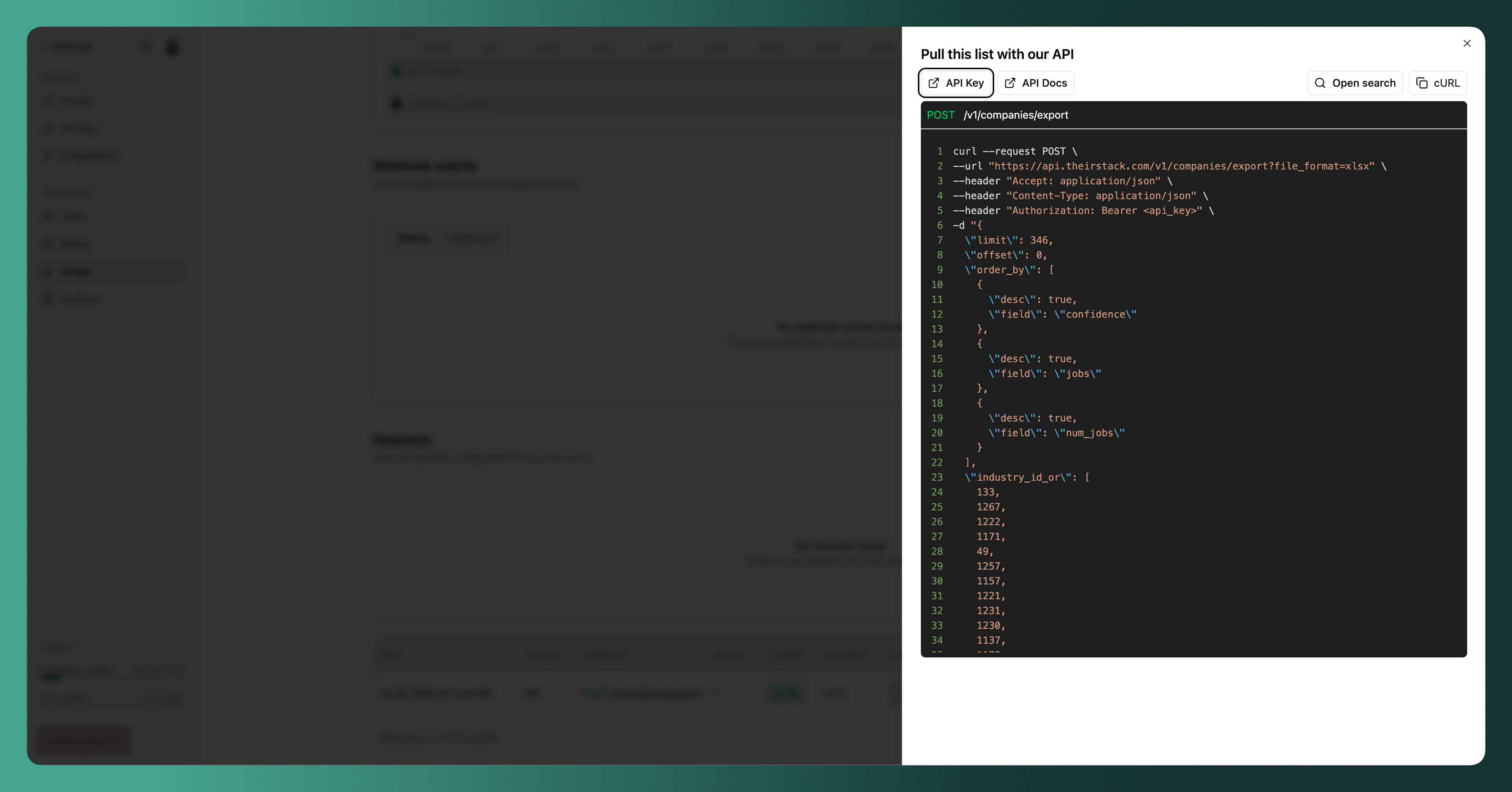 API dialog improvements