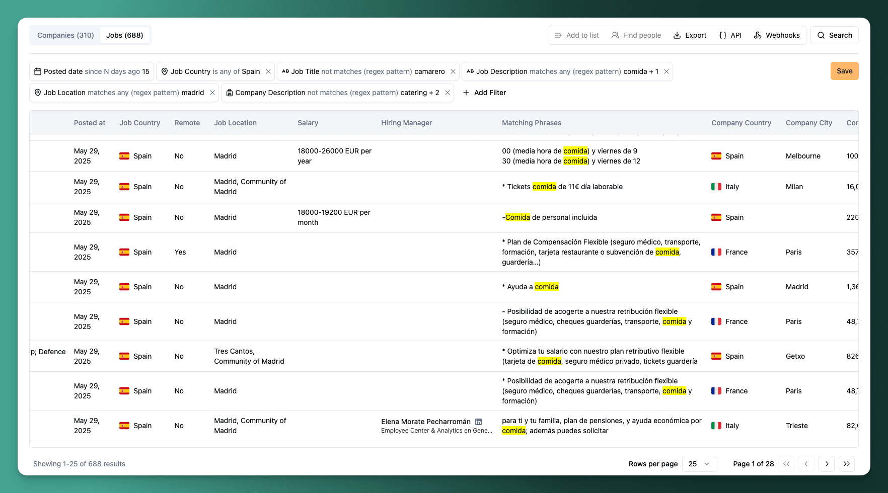 Improved extraction of matching phrases