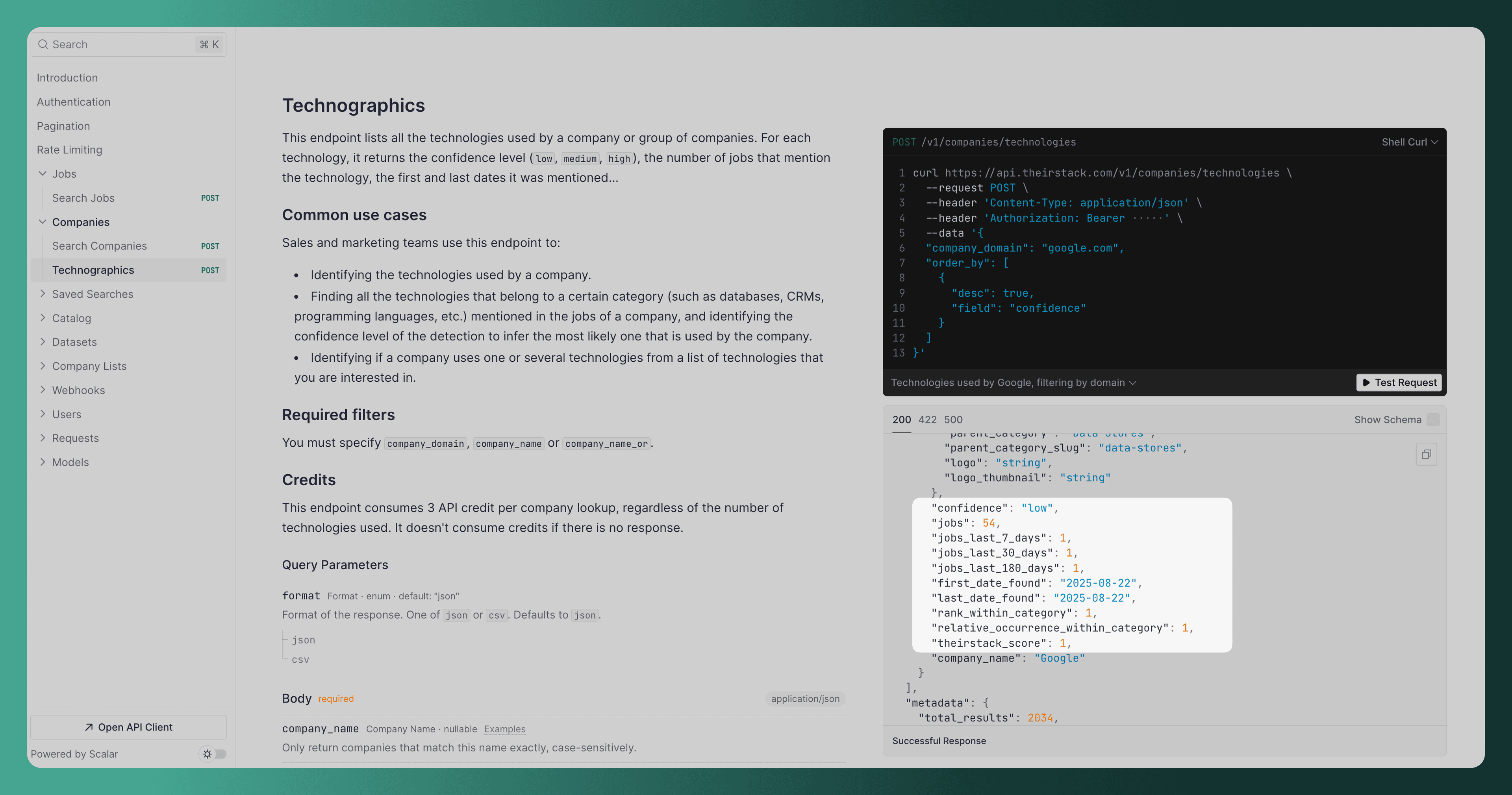 Technographics api