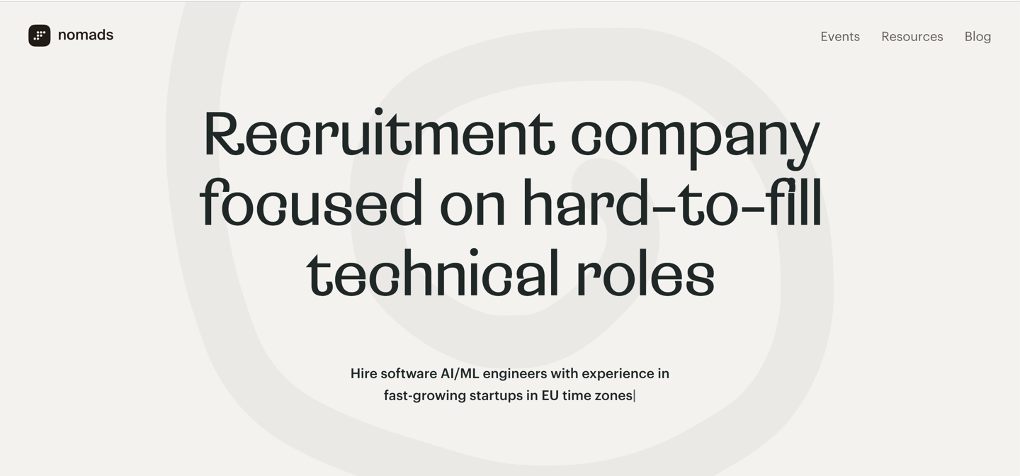 6nomads recruitment platform homepage