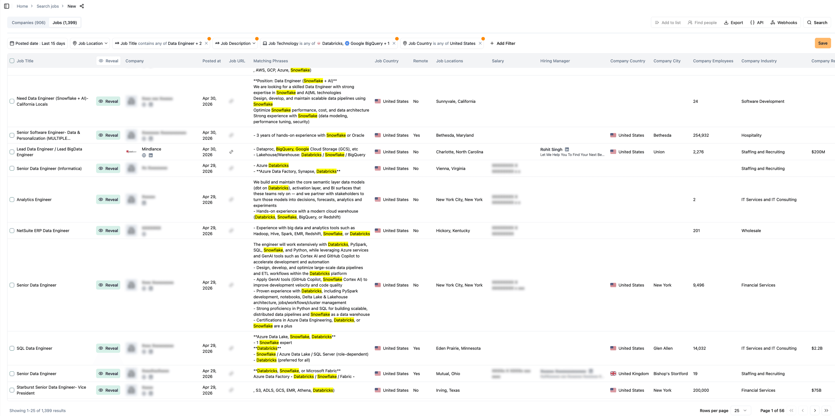 First results with noise — staffing agencies mixed with real companies