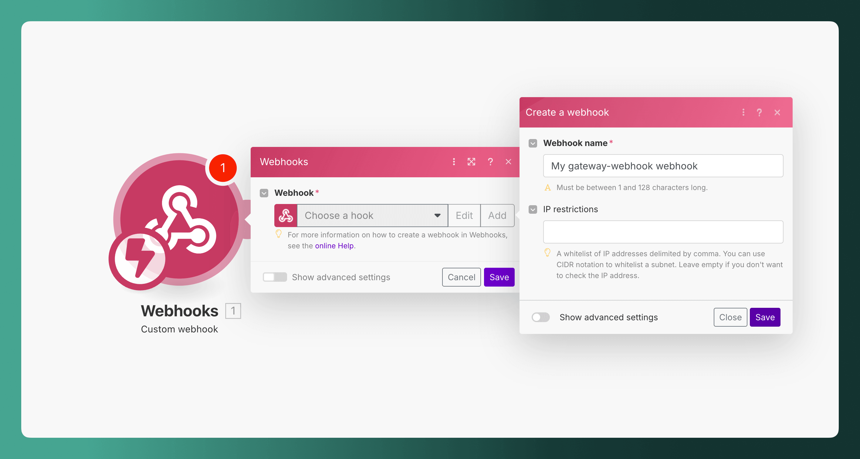 Create webhook