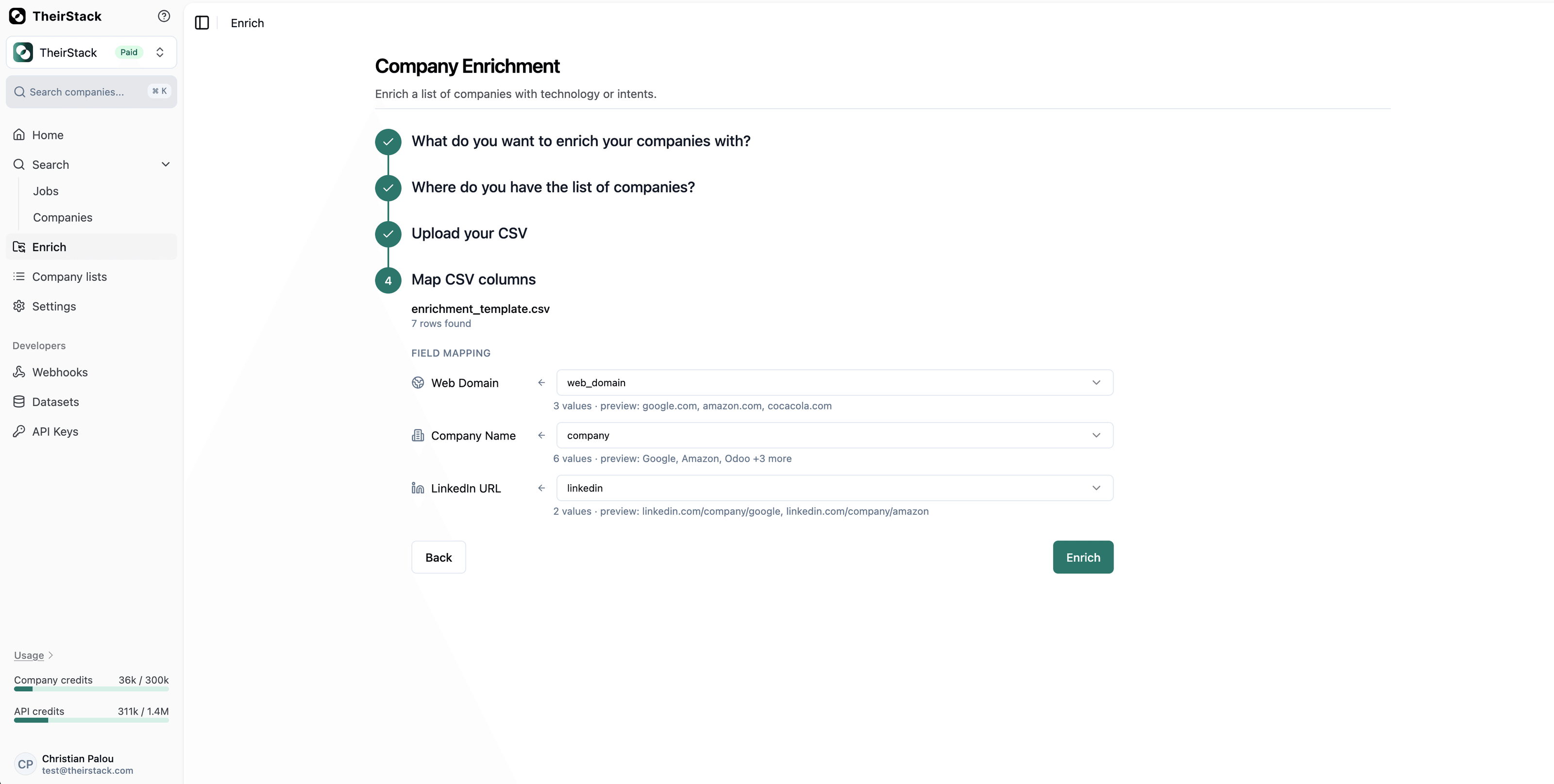 Step 3 — Map CSV columns