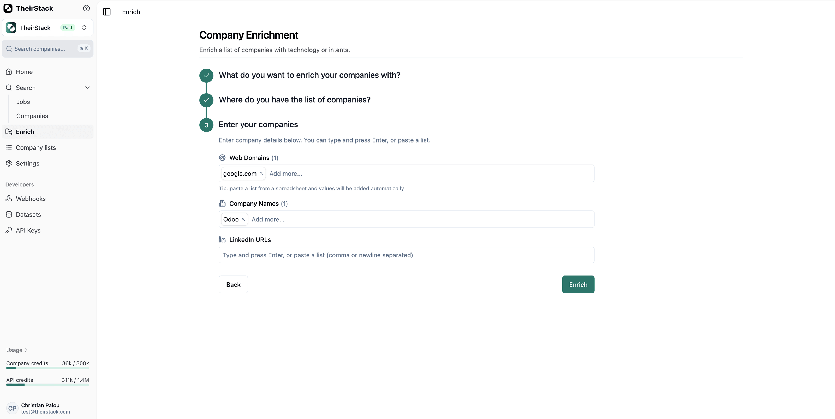 Step 3 — Manual entry