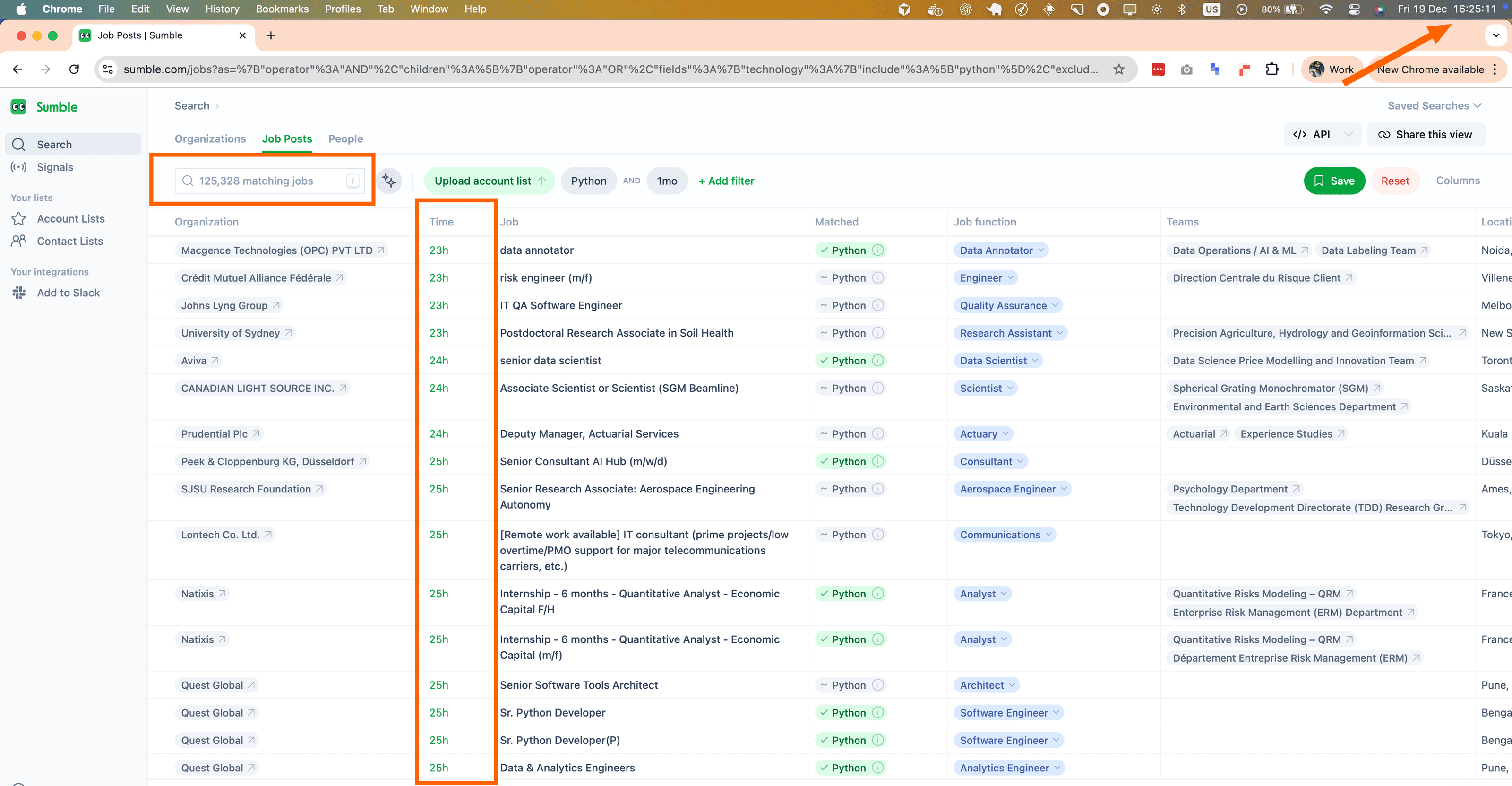 Sumble Python job count