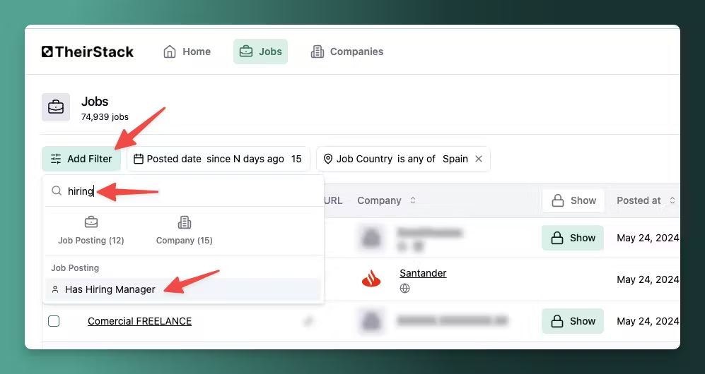 Has hiring manager filter