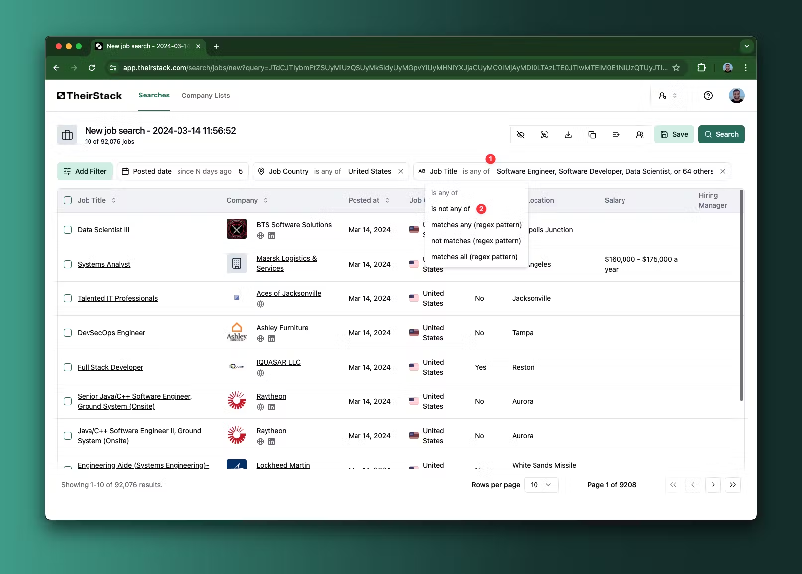 Exclude jobs by title