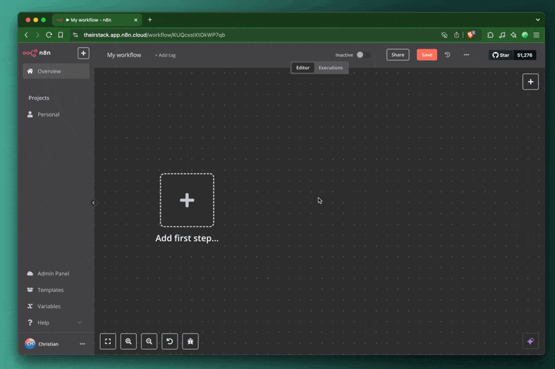 Paste HTTP Request node into N8N