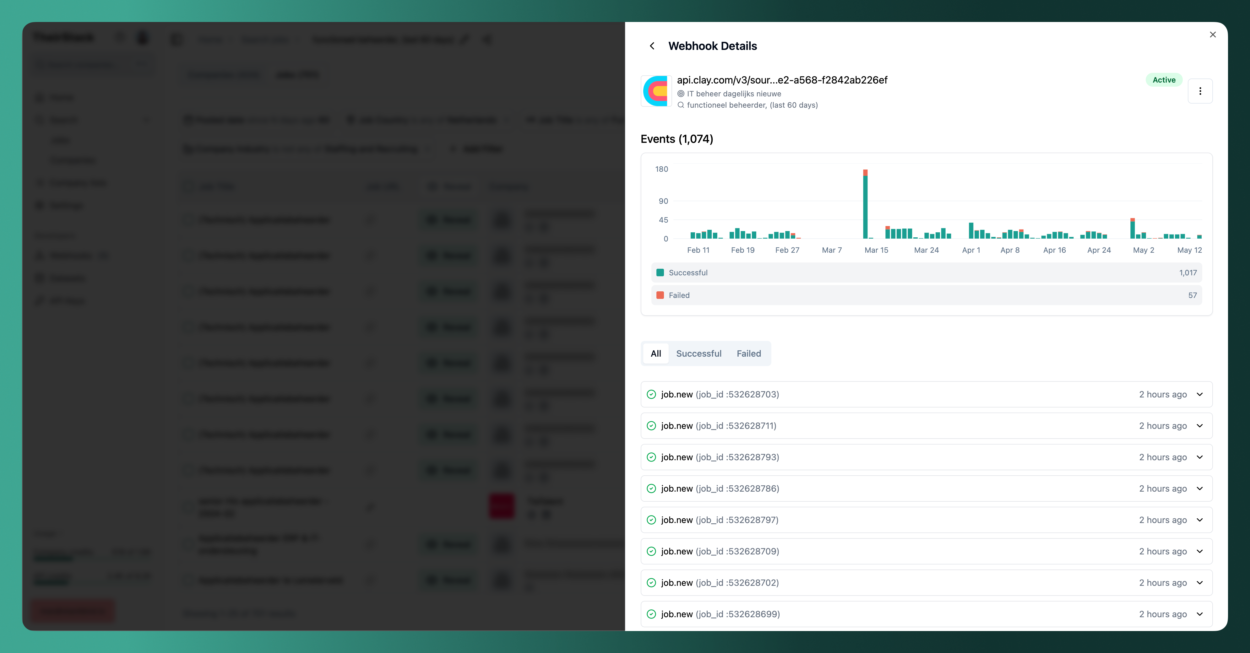 Webhooks details page