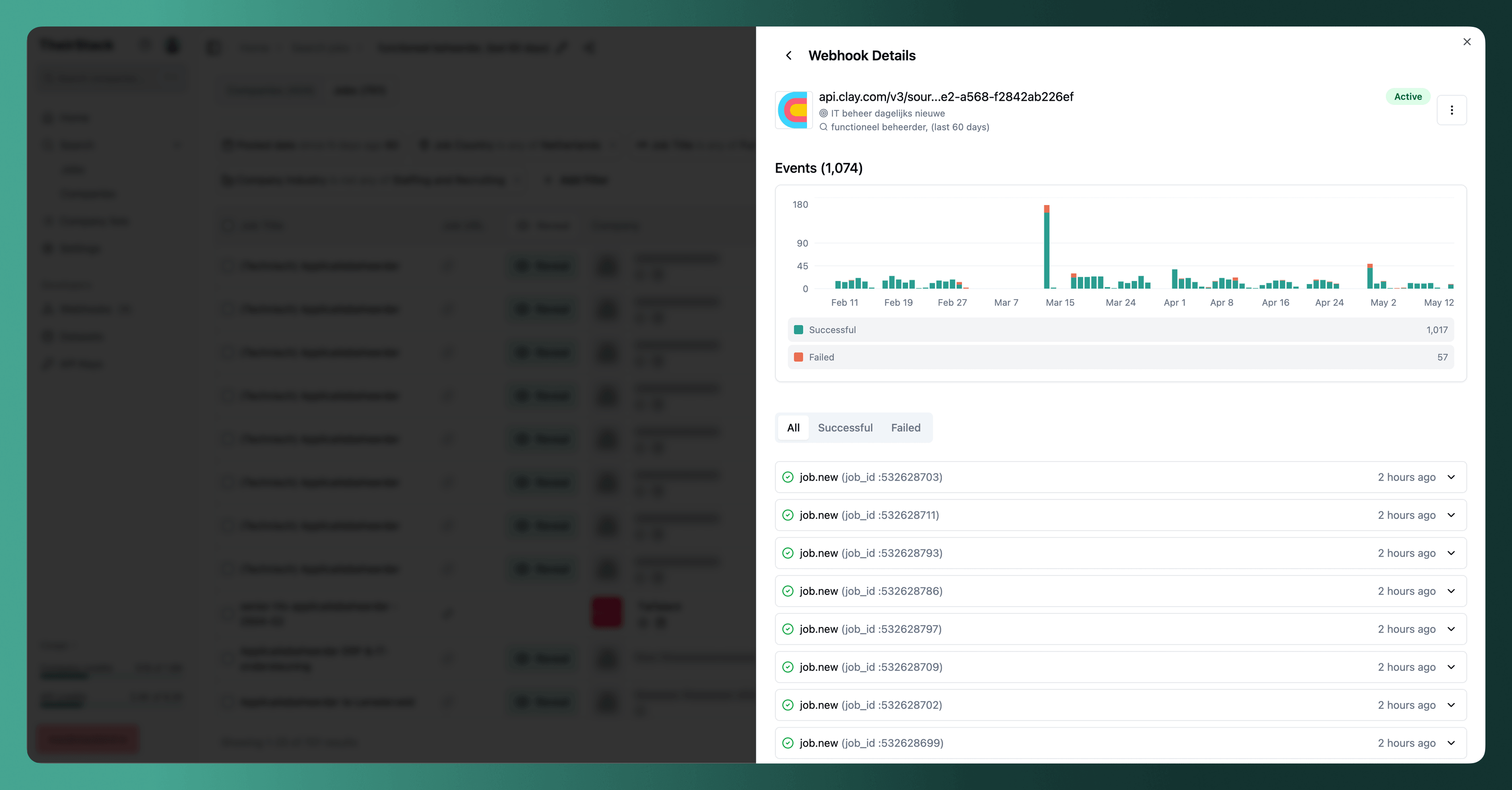 Webhooks details page