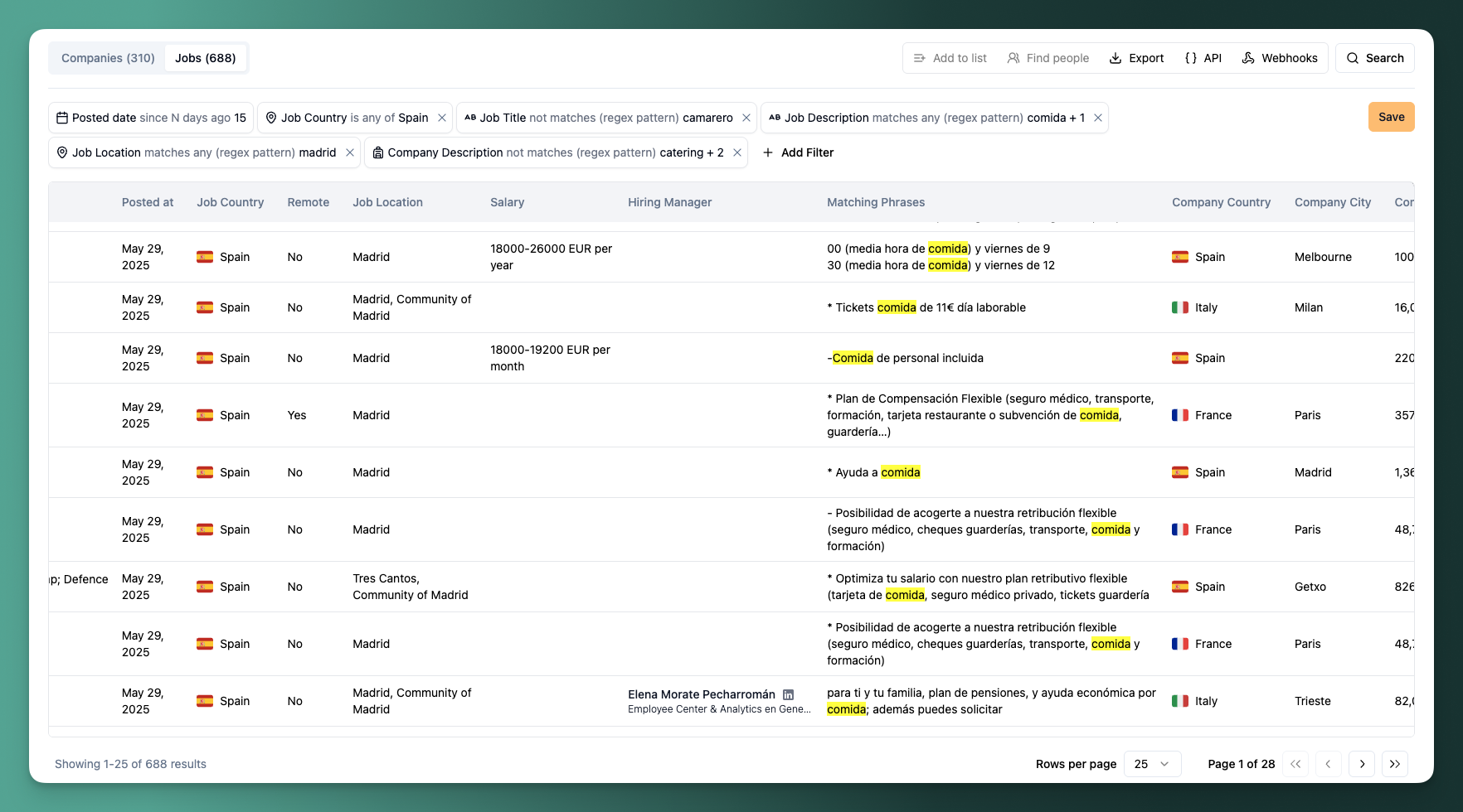 Improved extraction of matching phrases
