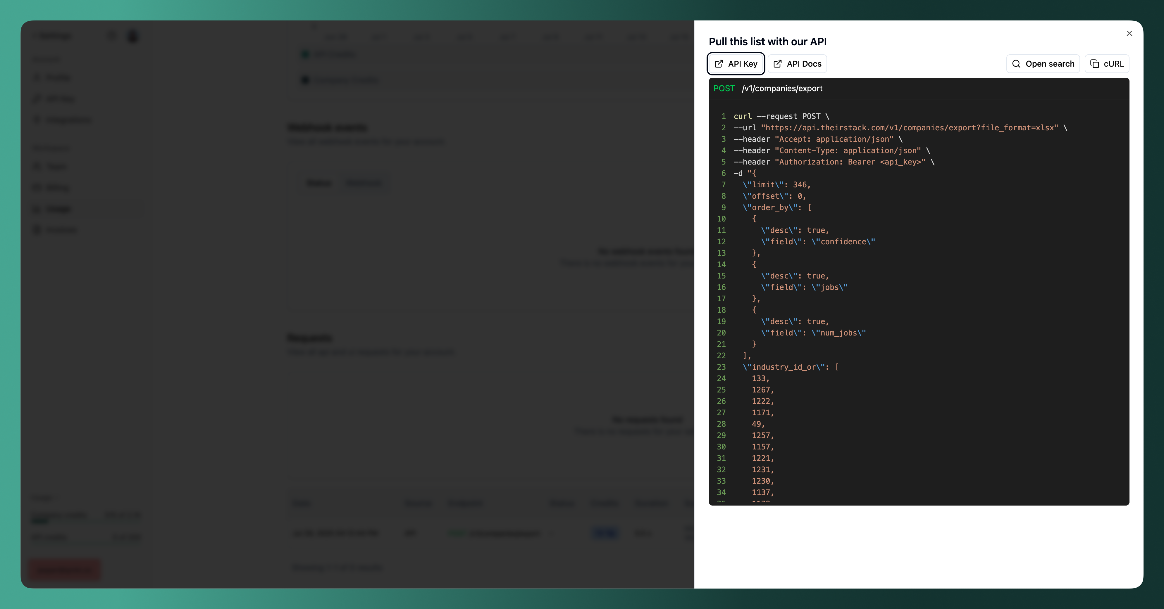 API dialog improvements