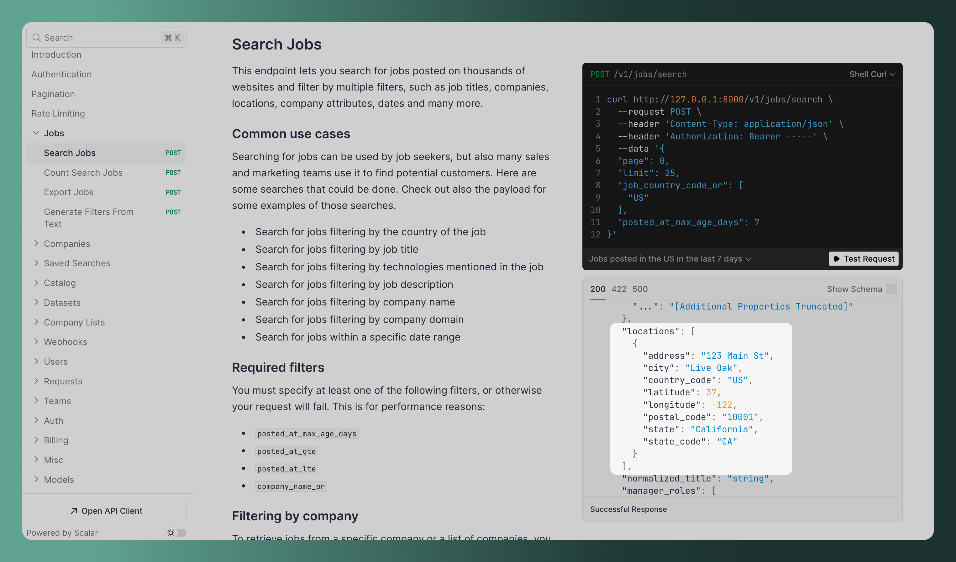 New normalized 'locations' property in job results